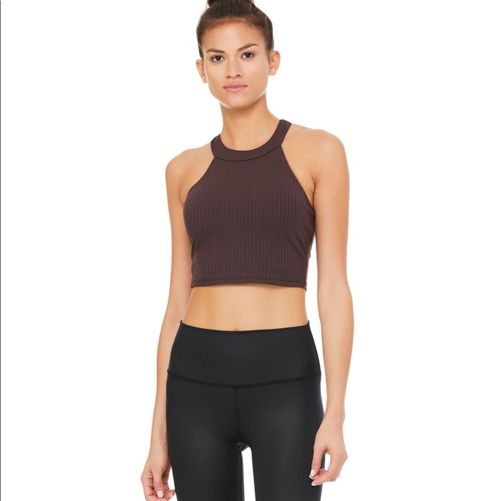 Alo Yoga Halter Neck Unite Bra in Black